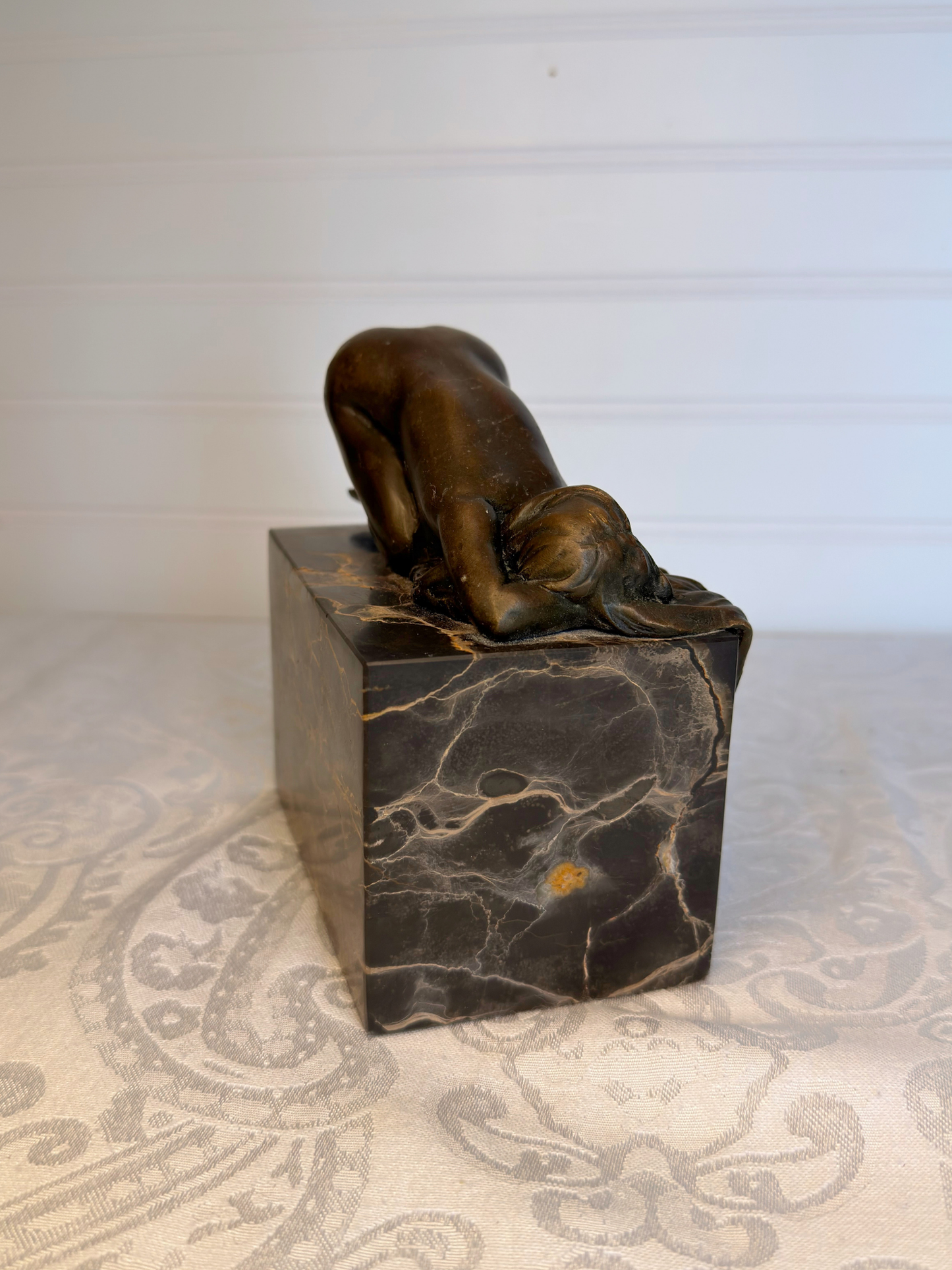 Female Nude Bronze Statue on Marble