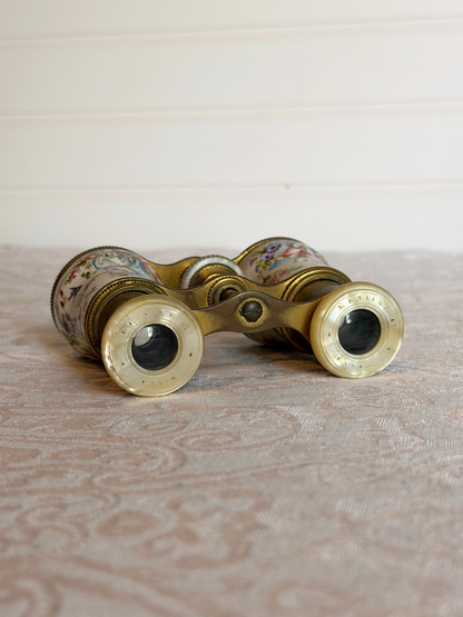 French Hand-painted Enamel Opera Glasses