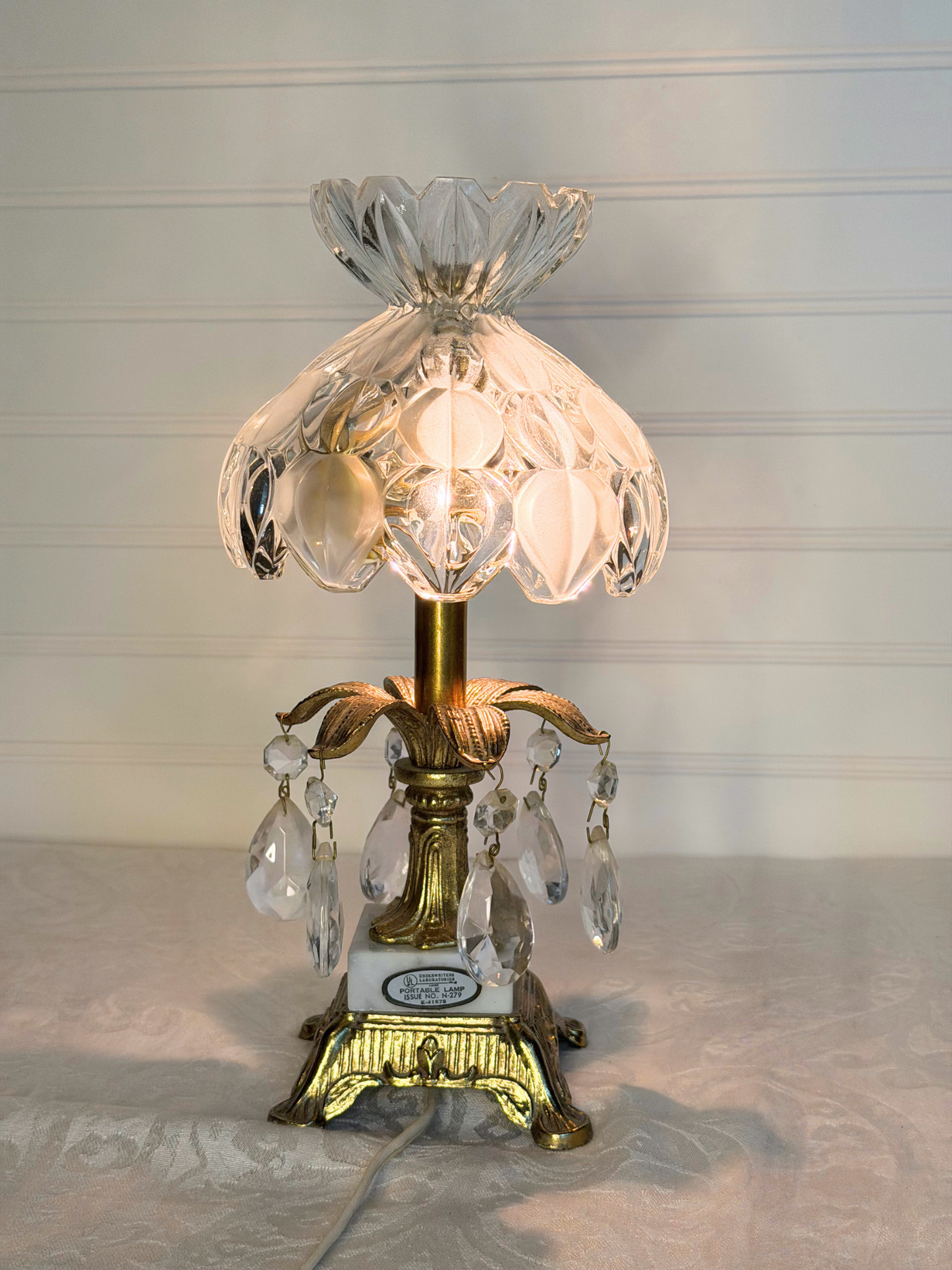 Italian Crystal & Marble Lamp