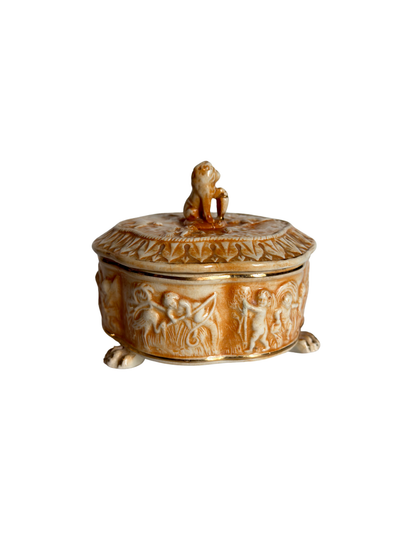 Lion & Cherub Porcelain Box