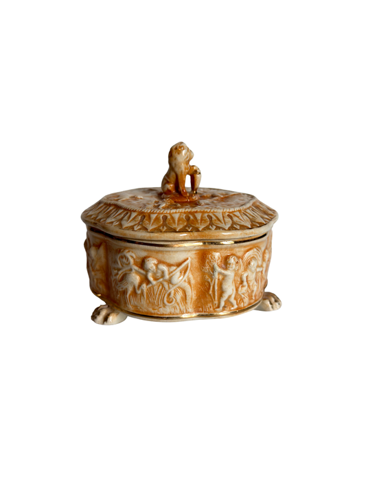 Lion & Cherub Porcelain Box