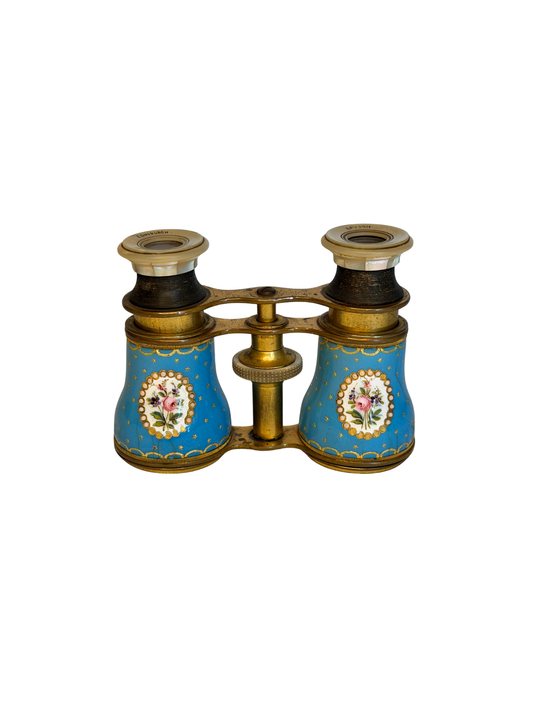 French Hand Painted Enamel Opera Glasses