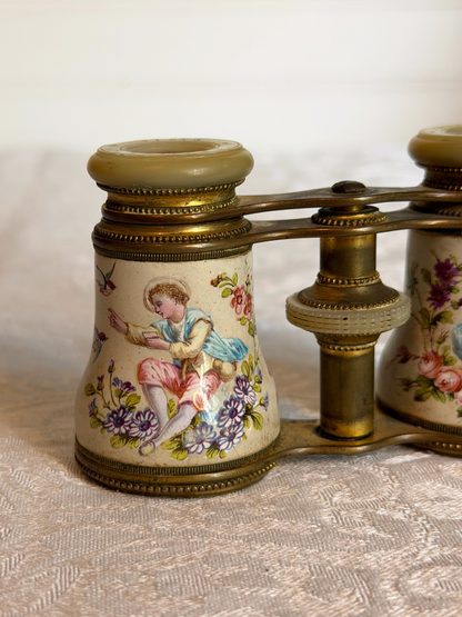 French Hand-painted Enamel Opera Glasses