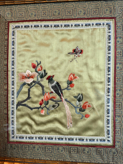Framed Chinese Silk Embroidery #1