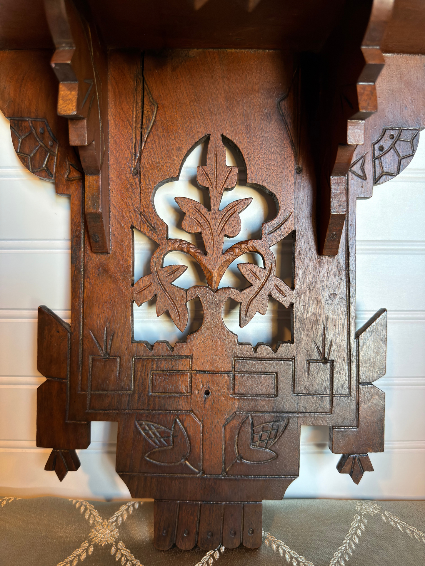 Eastlake Carved Wood Wall Shelf