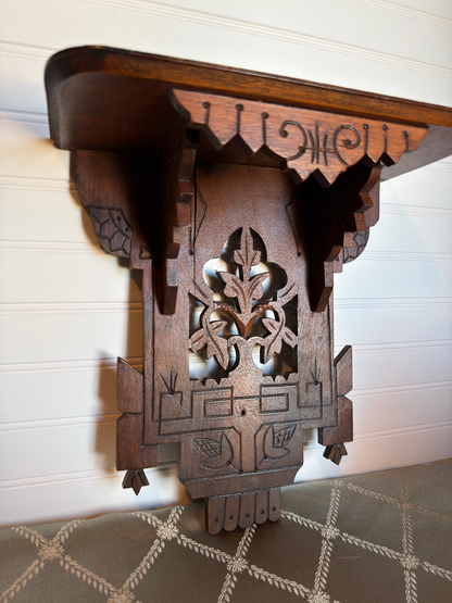 Eastlake Carved Wood Wall Shelf