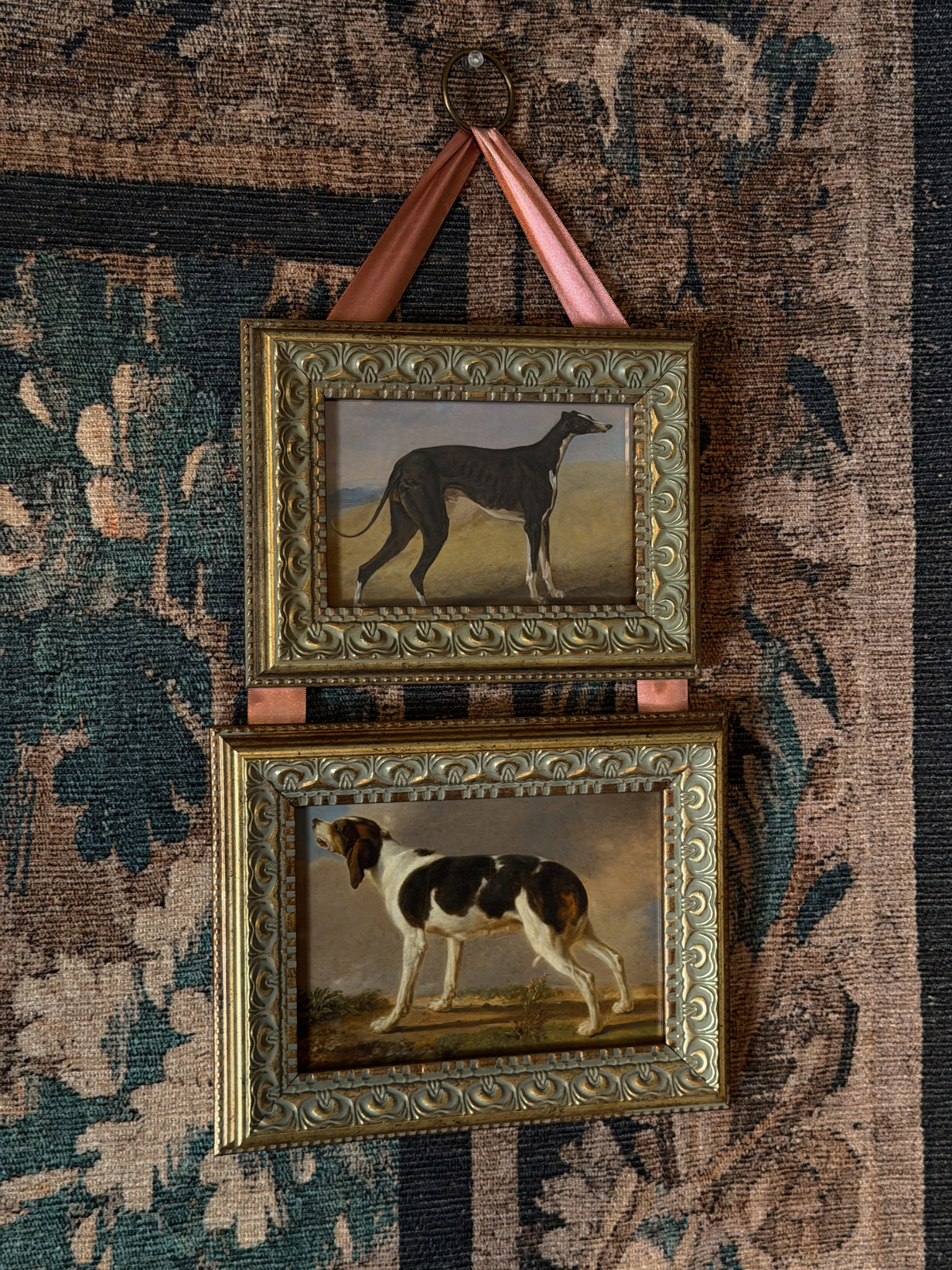 Double Framed Landscape with Dogs Giclee Prints