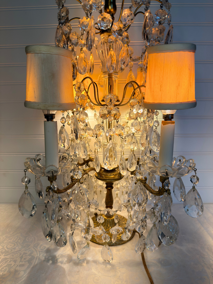 Brass & Crystal Tabletop Chandelier