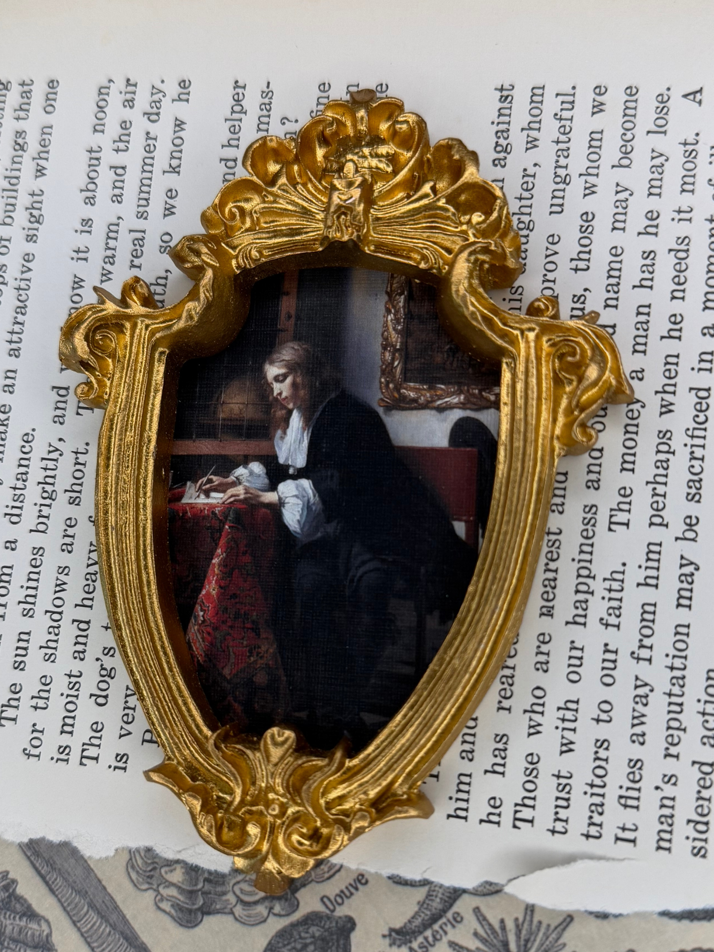 Small Man Writing A Letter Magnet