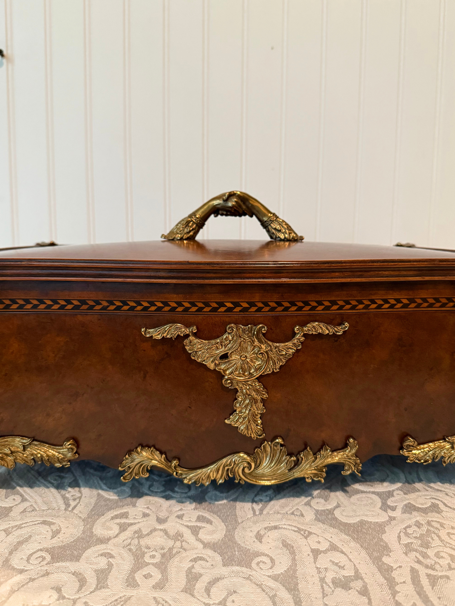 20th Century Burlwood & Brass Box