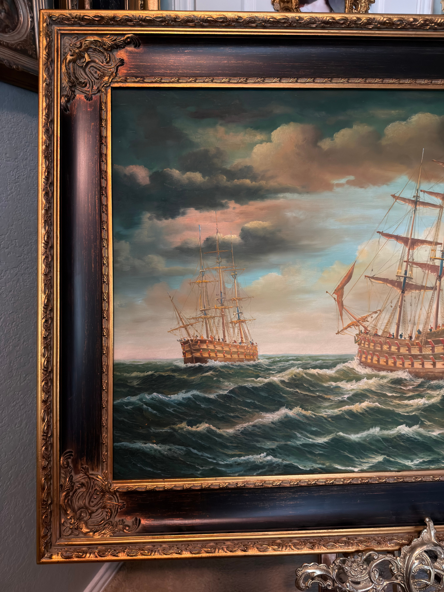 Dutch & British Ships Painting