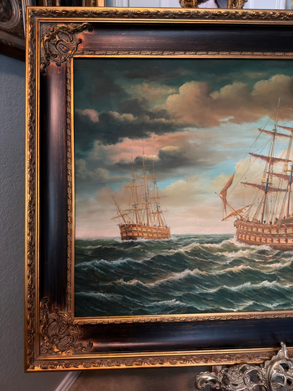 Dutch & British Ships Painting