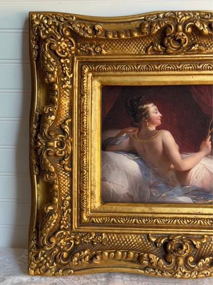 Framed Reclining Woman with Jewelry Print