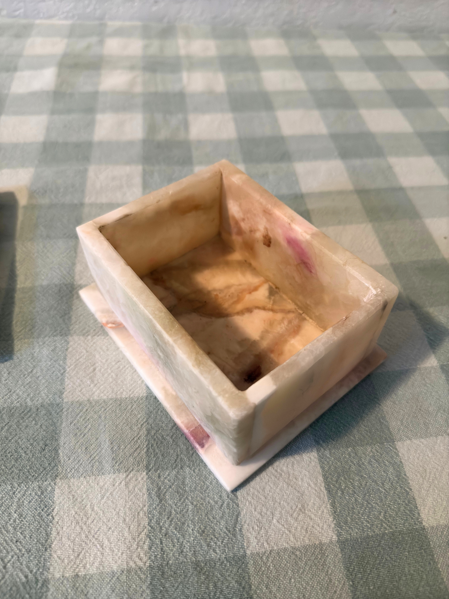 Alabaster/Marble Lidded Trinket Dish