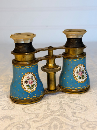 French Hand Painted Enamel Opera Glasses