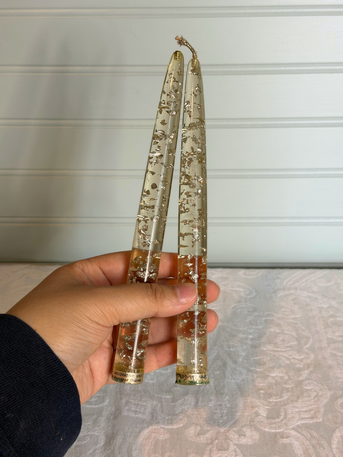 Silver Foil Lucite Candles