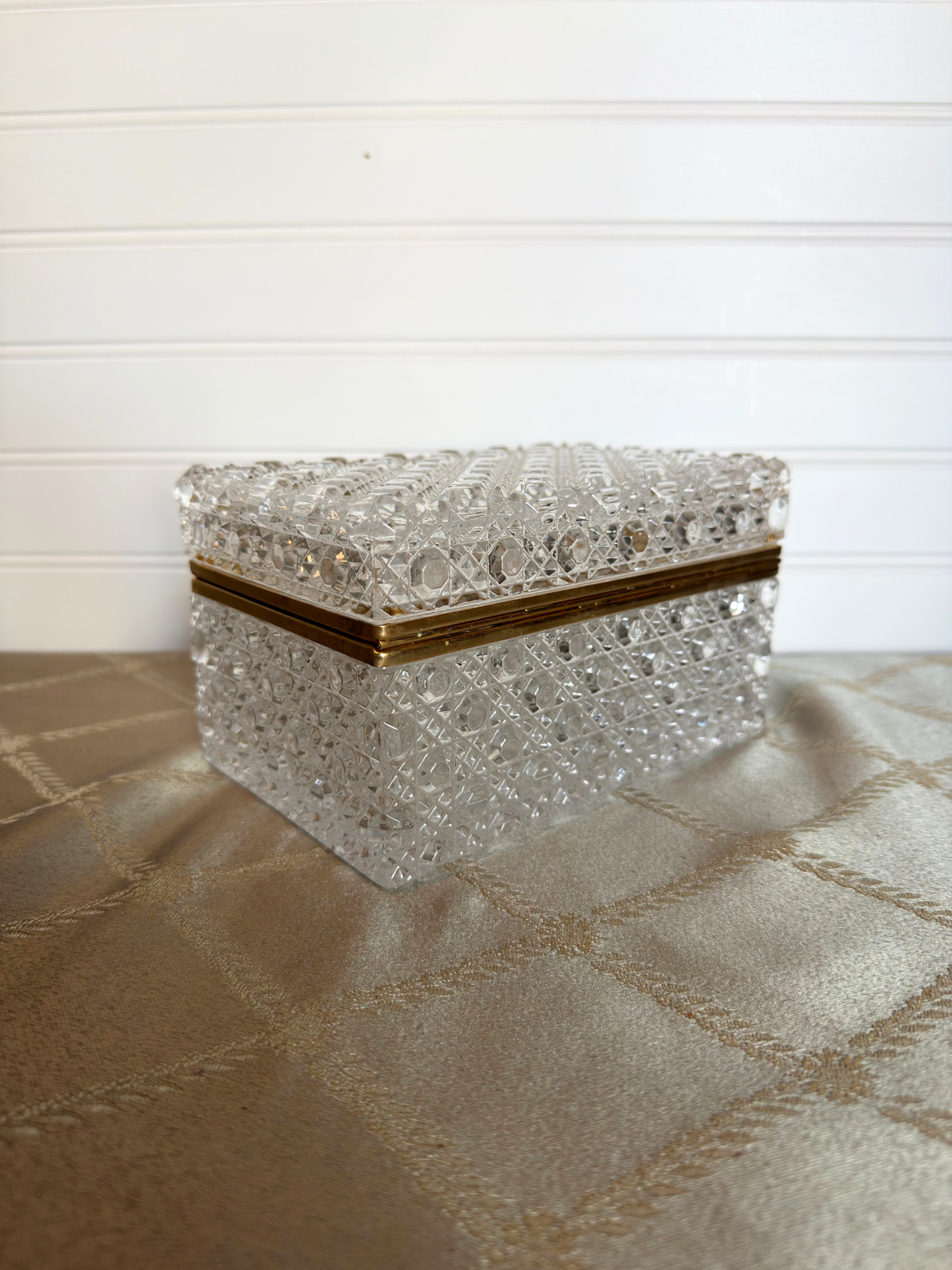 French Diamond Cut Crystal Casket