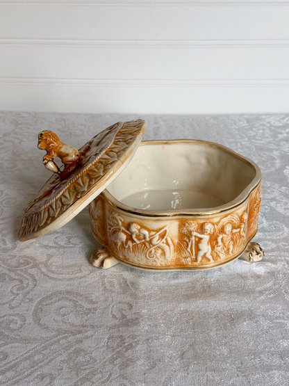 Lion & Cherub Porcelain Box