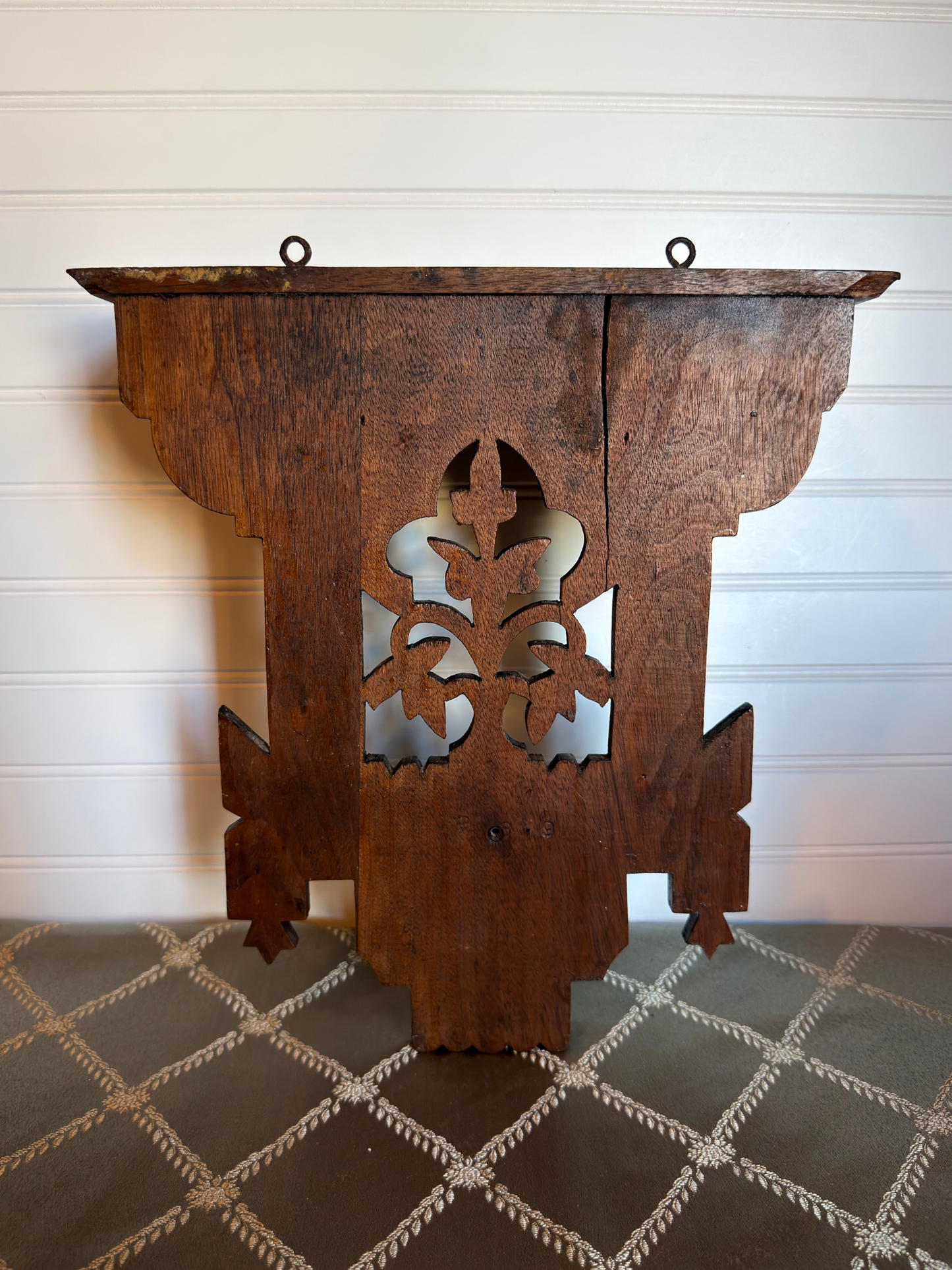 Eastlake Carved Wood Wall Shelf