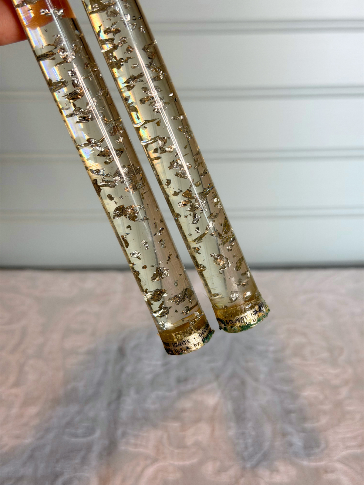 Silver Foil Lucite Candles