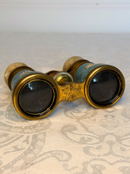 French Hand Painted Enamel Opera Glasses