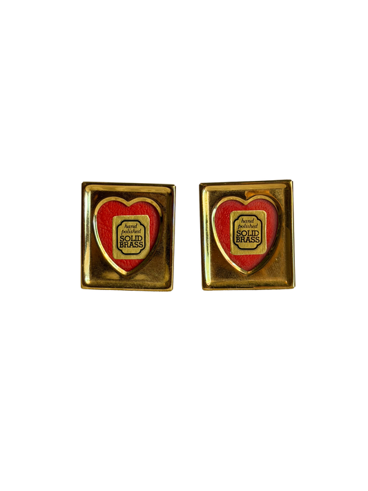 Pair of Mini Brass Heart Frames
