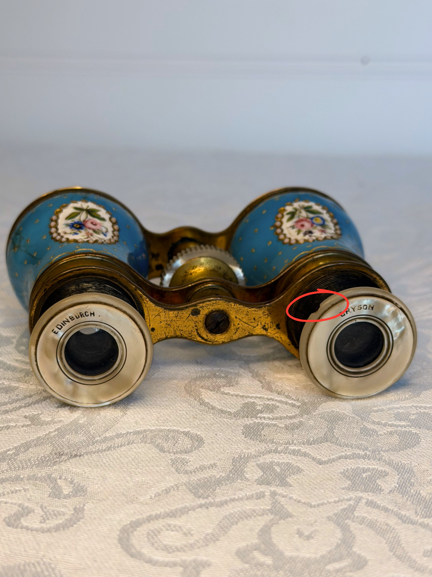 French Hand Painted Enamel Opera Glasses