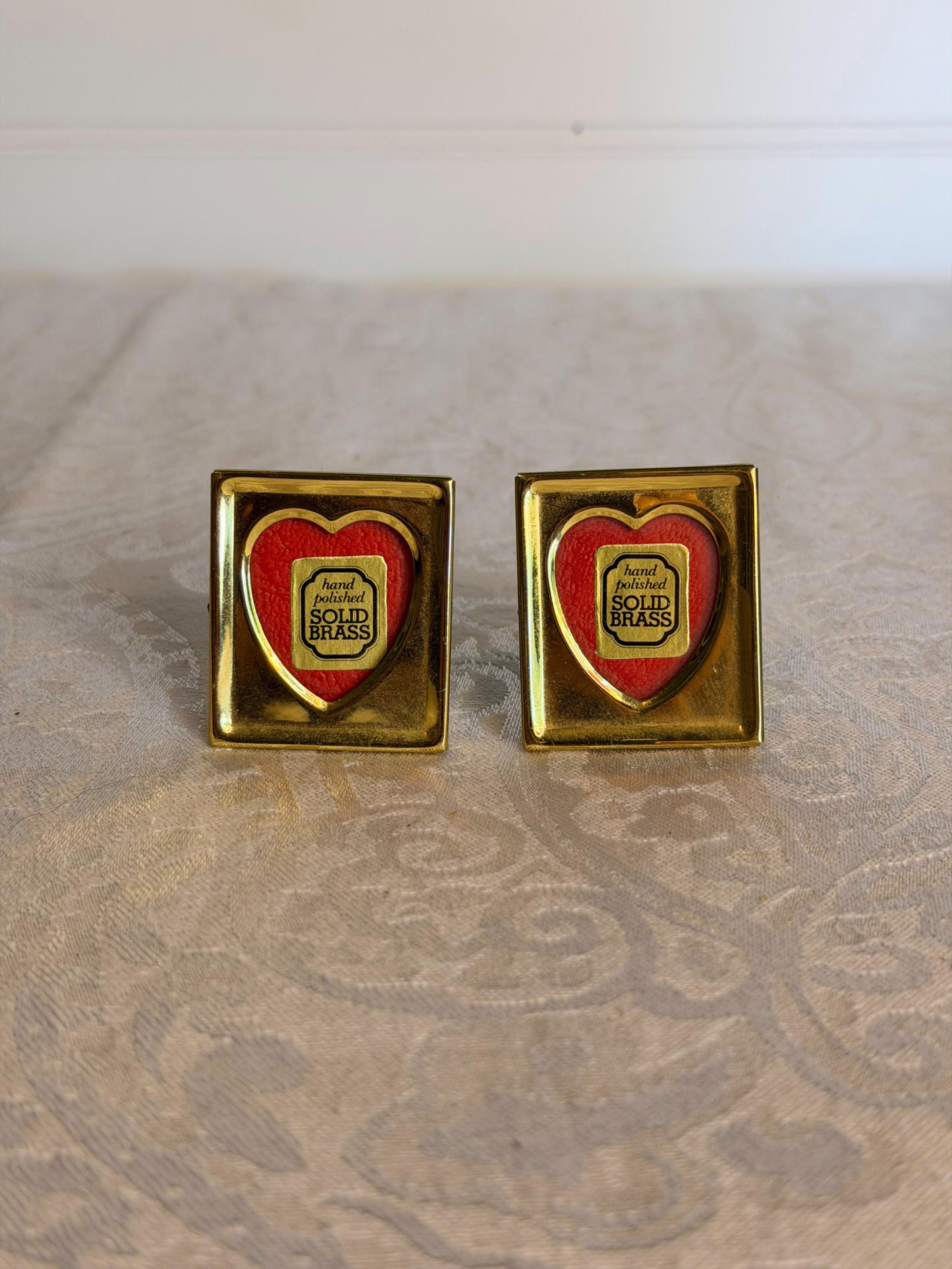 Pair of Mini Brass Heart Frames