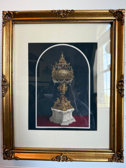 Gold Vase With Jewels Framed Giclee Print