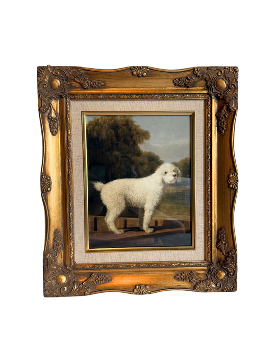 White Poodle Framed Giclee Print