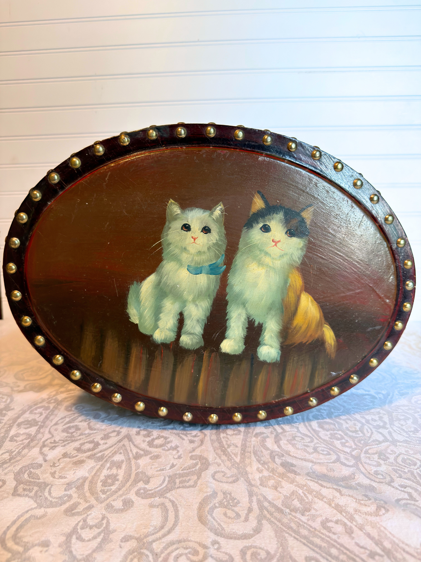 Hand Painted Cats Cabinet with Drawer