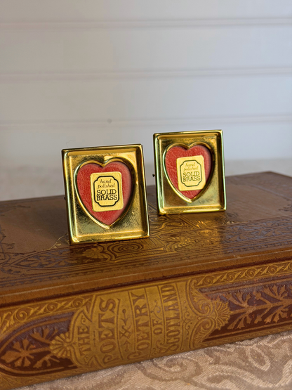 Pair of Mini Brass Heart Frames