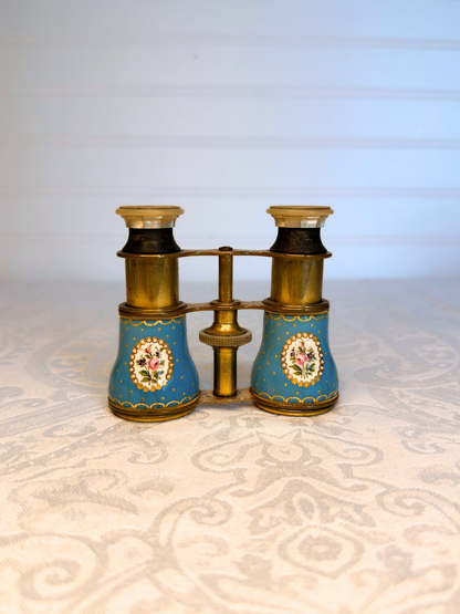 French Hand Painted Enamel Opera Glasses