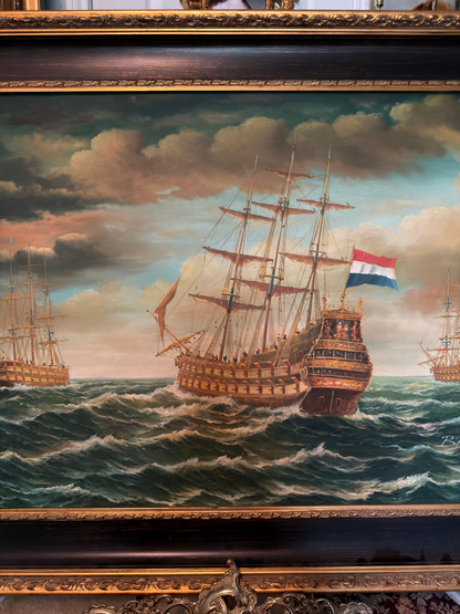 Dutch & British Ships Painting