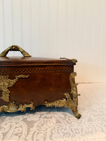 20th Century Burlwood & Brass Box