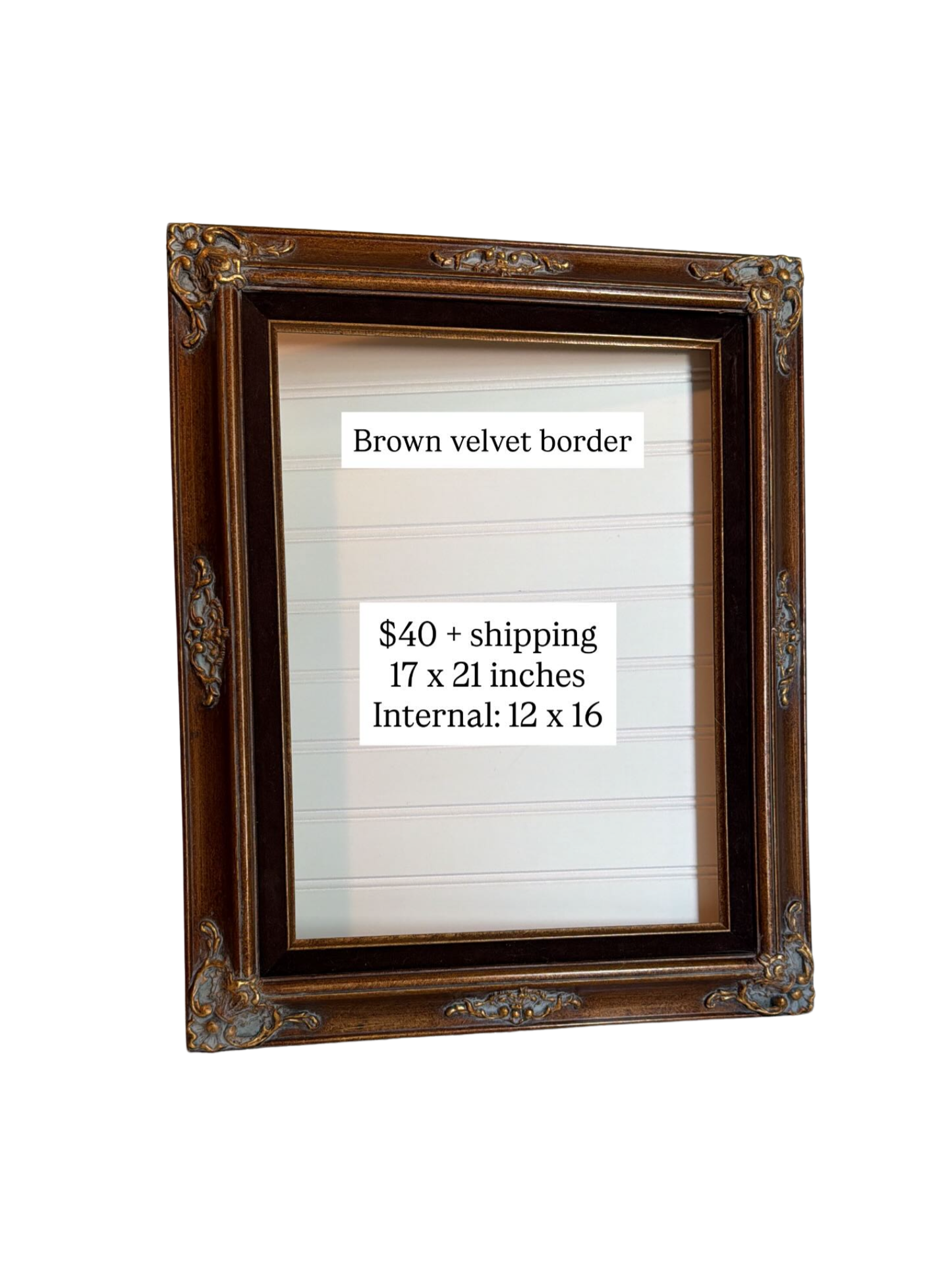 Ornate Frame wth Brown Velvet Border