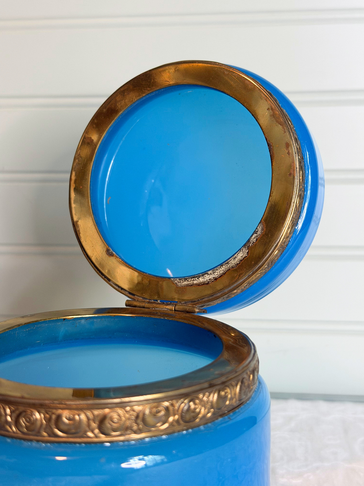 Blue Opaline Dresser Box