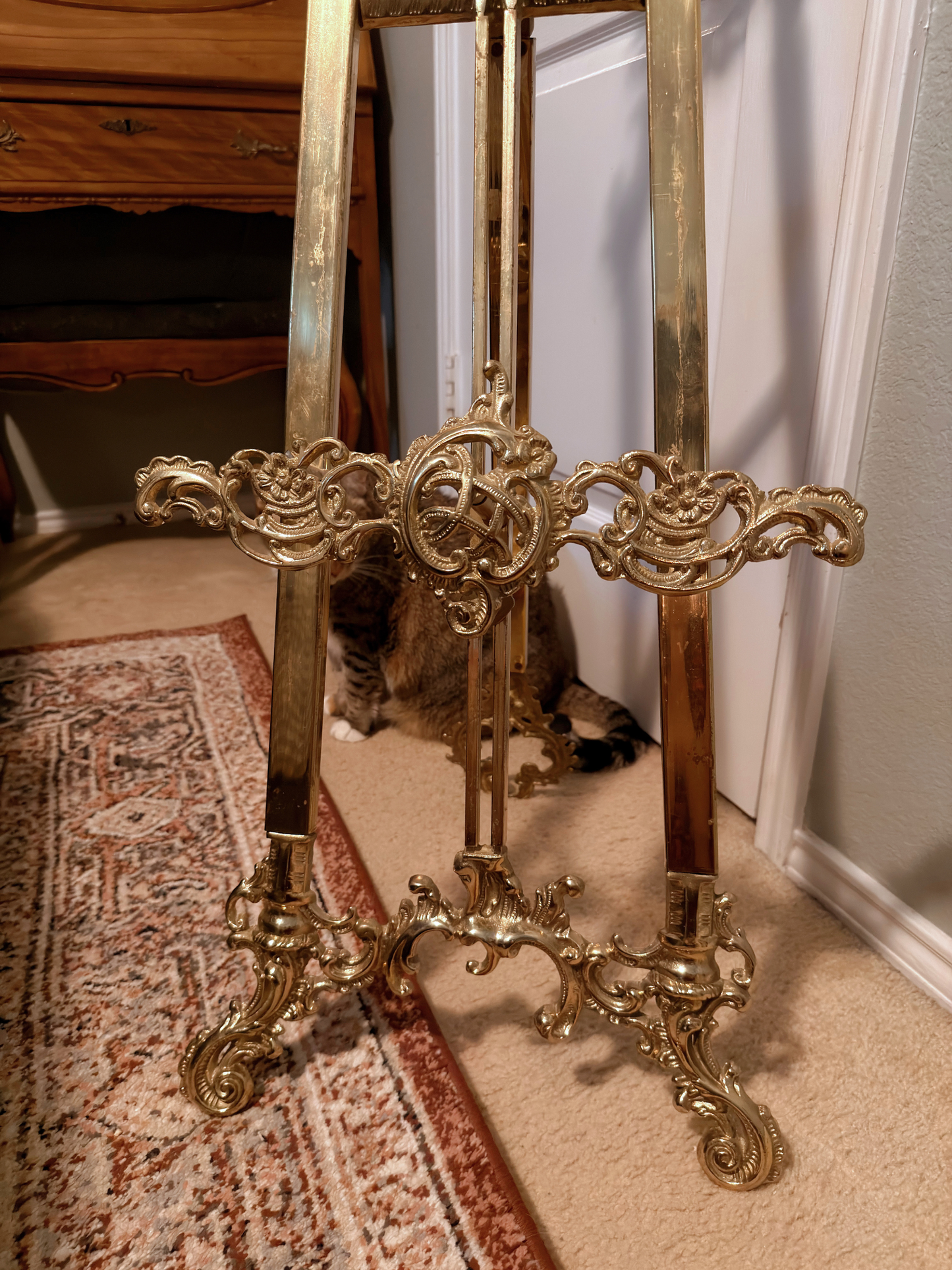 Large Floor Brass Easel