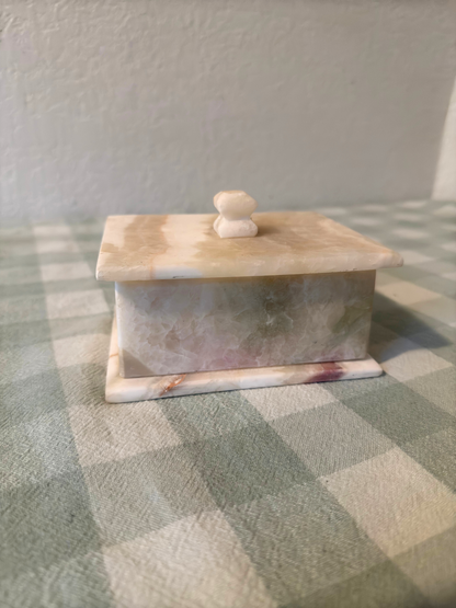 Alabaster/Marble Lidded Trinket Dish