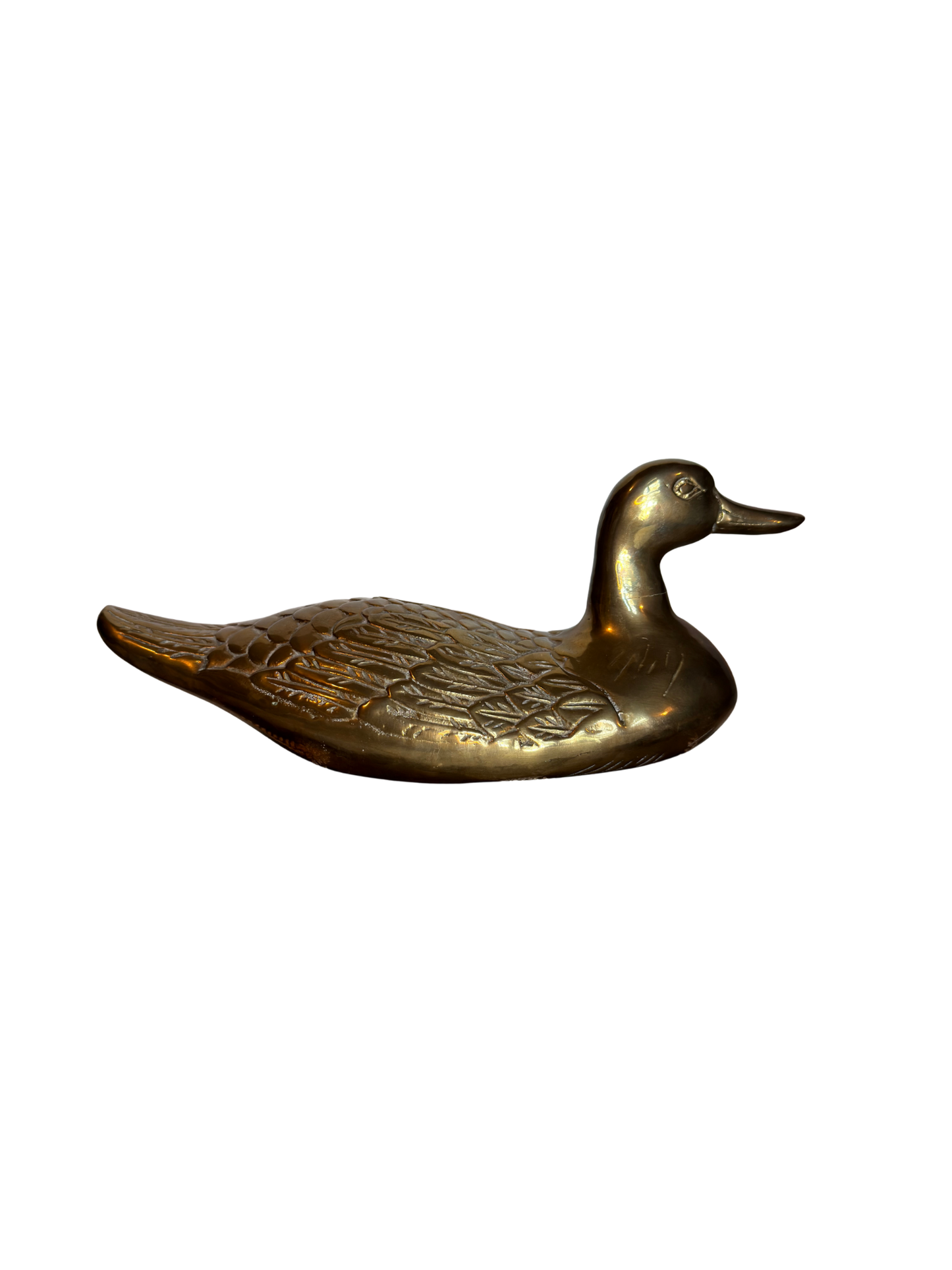 Large Solid Brass Duck