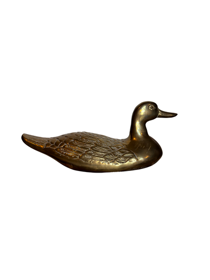 Large Solid Brass Duck