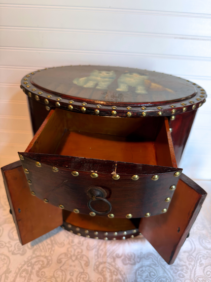 Hand Painted Cats Cabinet with Drawer