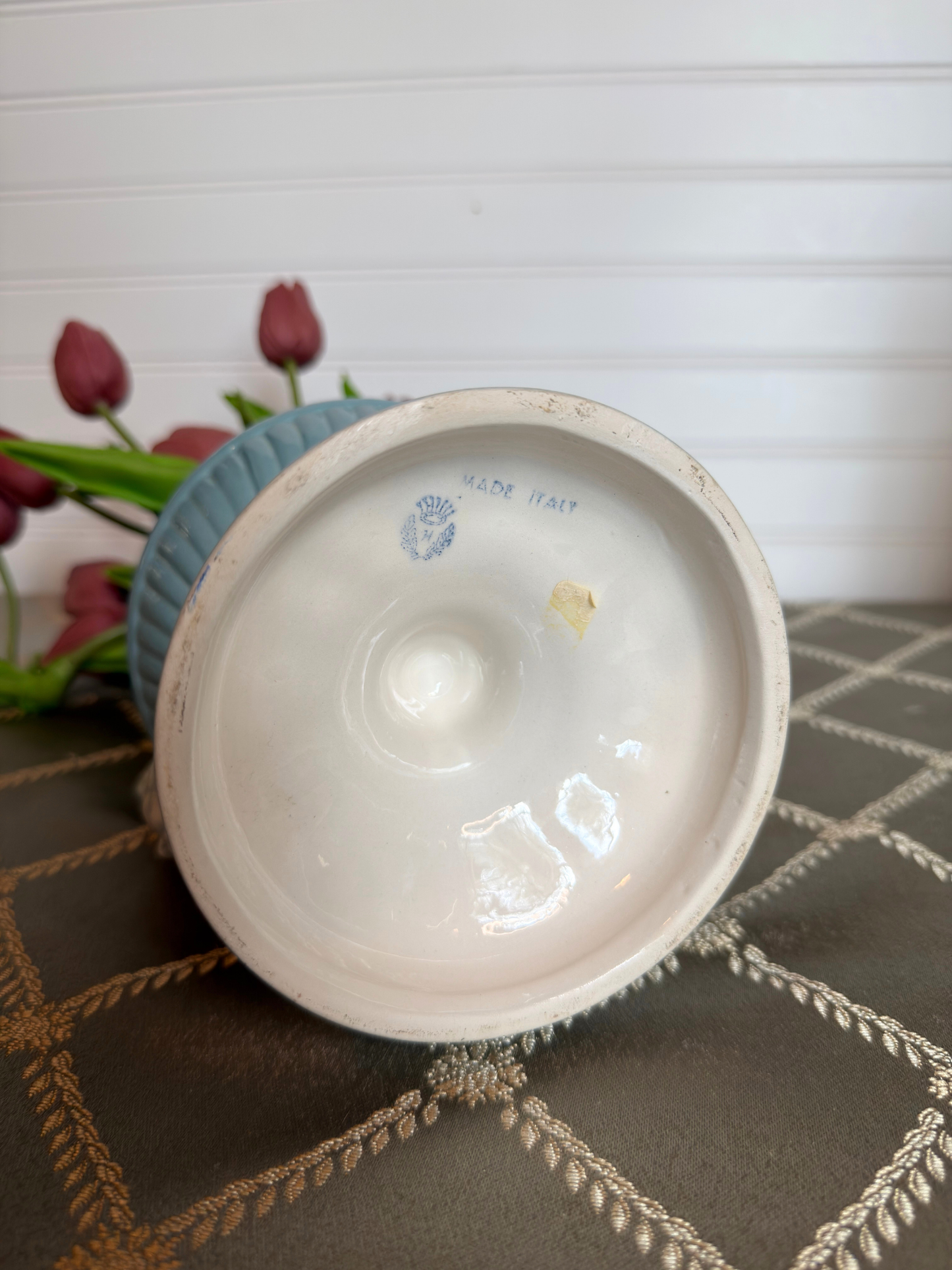 Italian Blue & White Vase