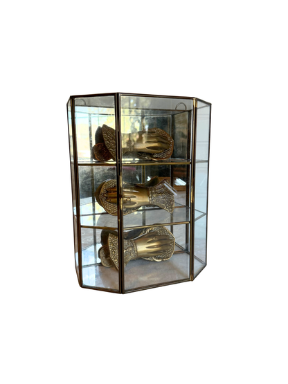 Brass & Glass Curio Display Cabinet