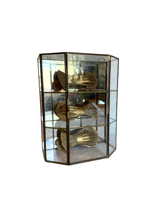 Brass & Glass Curio Display Cabinet