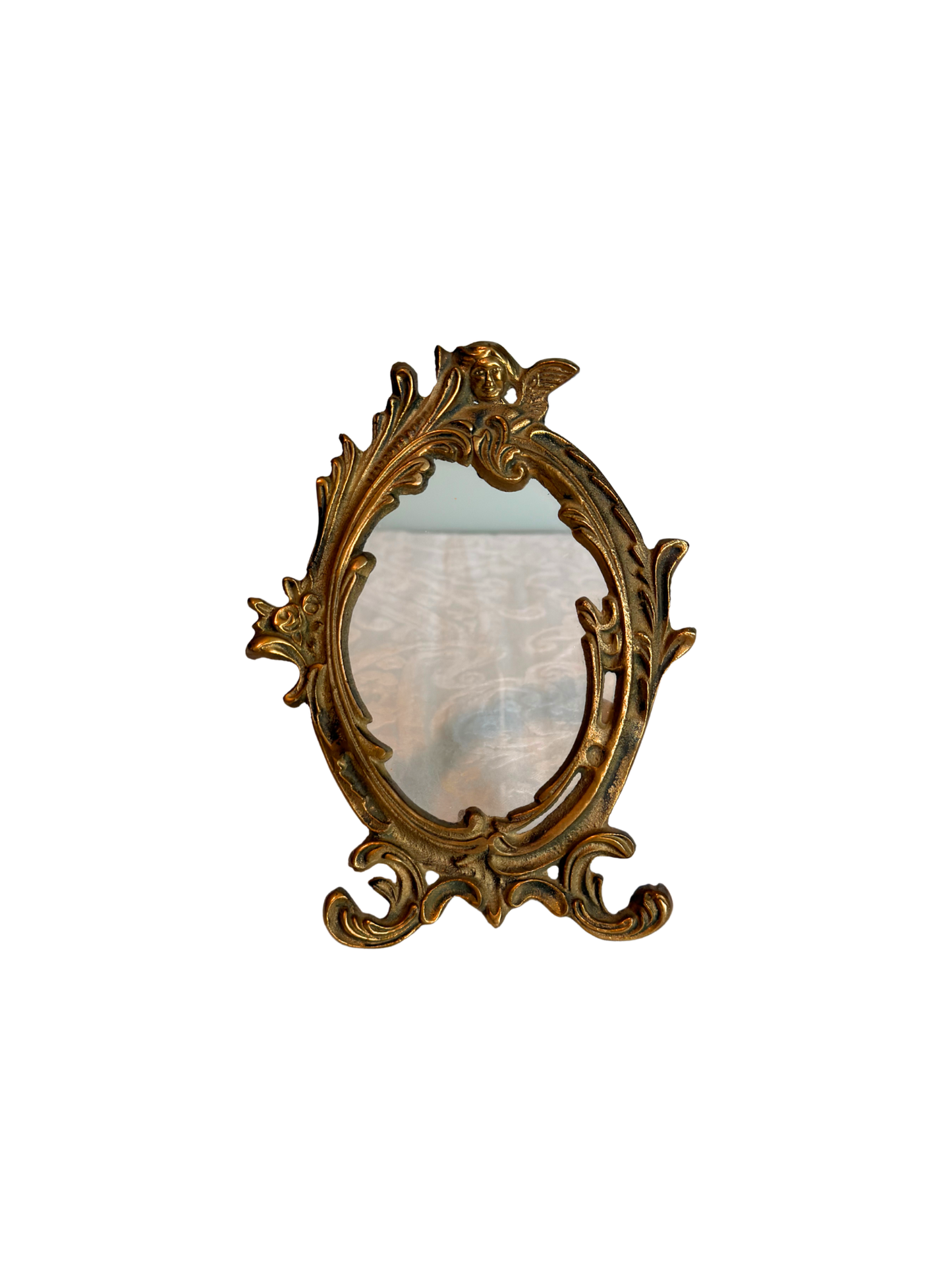 Brass Tabletop Frame with Cherub
