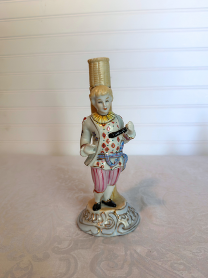 Pair of Dresden Style Figural Porcelain Candelabras