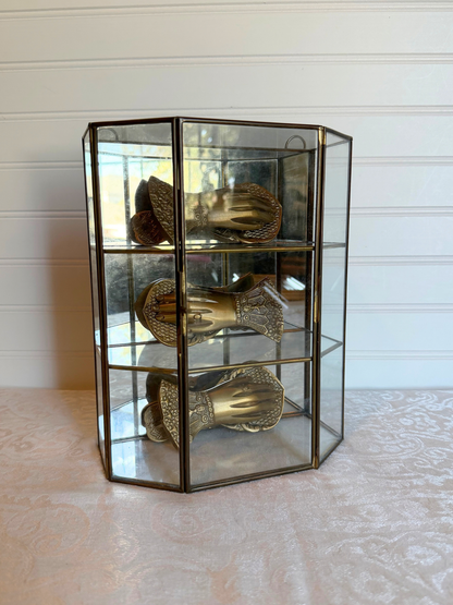 Brass & Glass Curio Display Cabinet