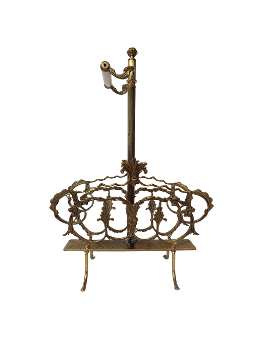 Brass Toilet Paper Holder w/ Magazine Rack