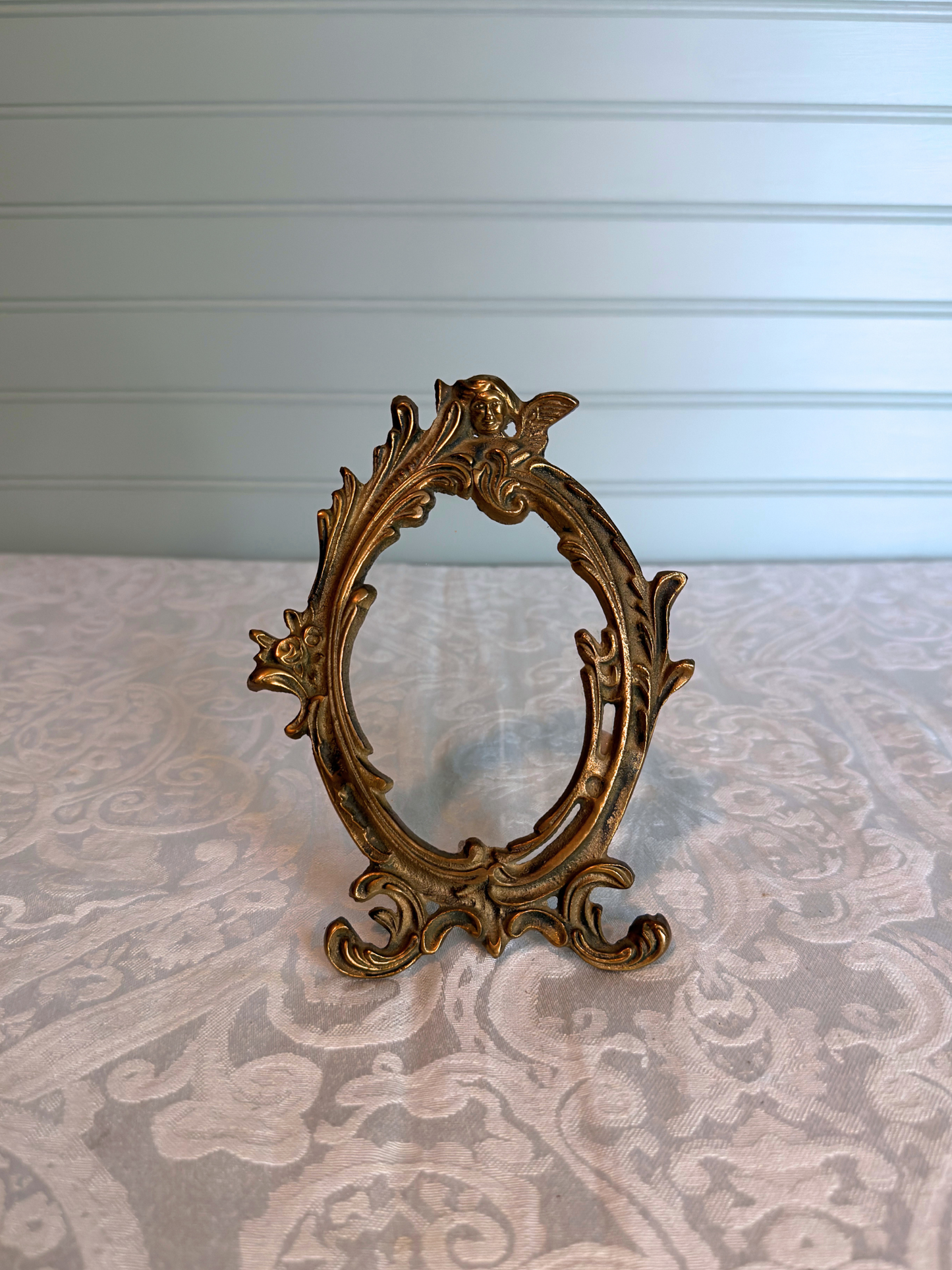 Brass Tabletop Frame with Cherub